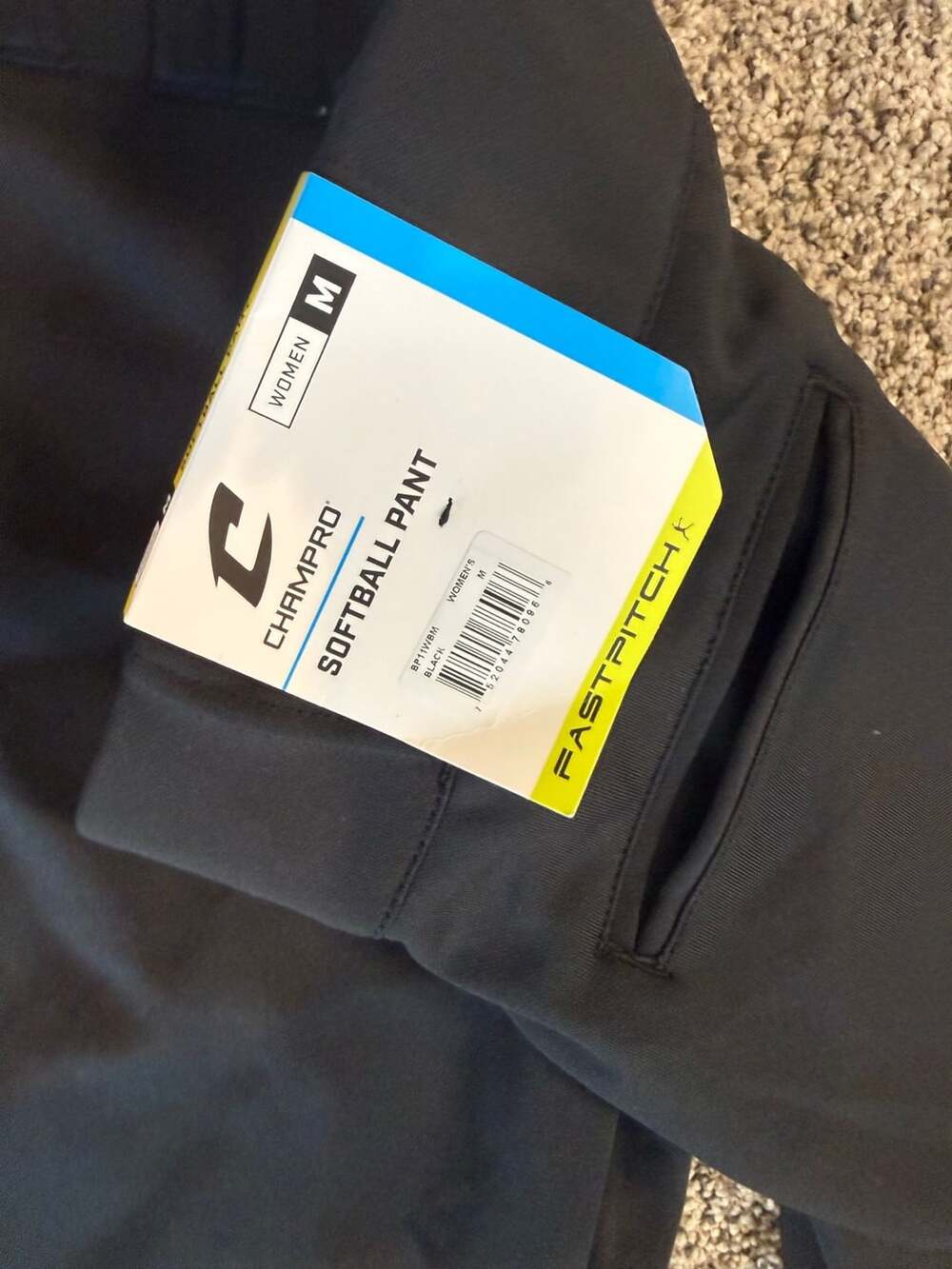 Champro Women's Fastpitch Softball Pant Black Size M NWT